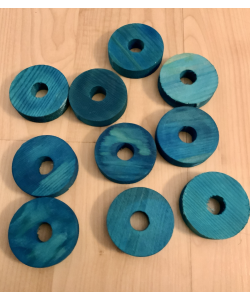Parrot-Supplies Blue Coloured Wood Discs Parrot Toy Parts Pack Of 10